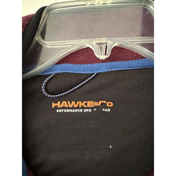 Hawke & Co. Mens Burgundy & Charcoal Quarter Snap Colorblock Pullover Fleece M - Picture 4 of 15